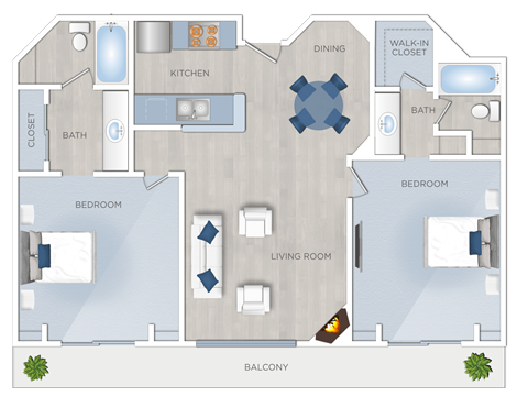 two-bedroom apartments in Hollywood, CA